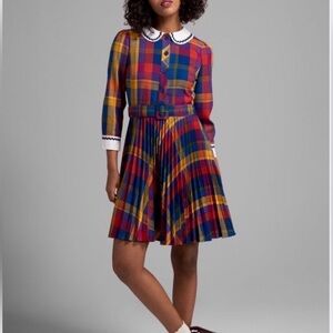 Modcloth Multicolor Ric Rack Plaid Midi Dress
